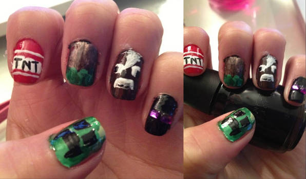 Minecraft Nail Art