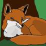 Red Fox Outline Colored Gimp