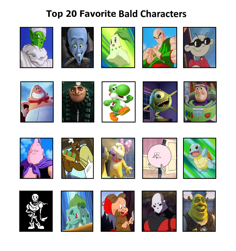 My TOP 20 Favorite Bald Characters Meme by gaby-sunflower on DeviantArt My TOP 20 Favorite Bald Characters Meme by gaby-sunflower on DeviantArt