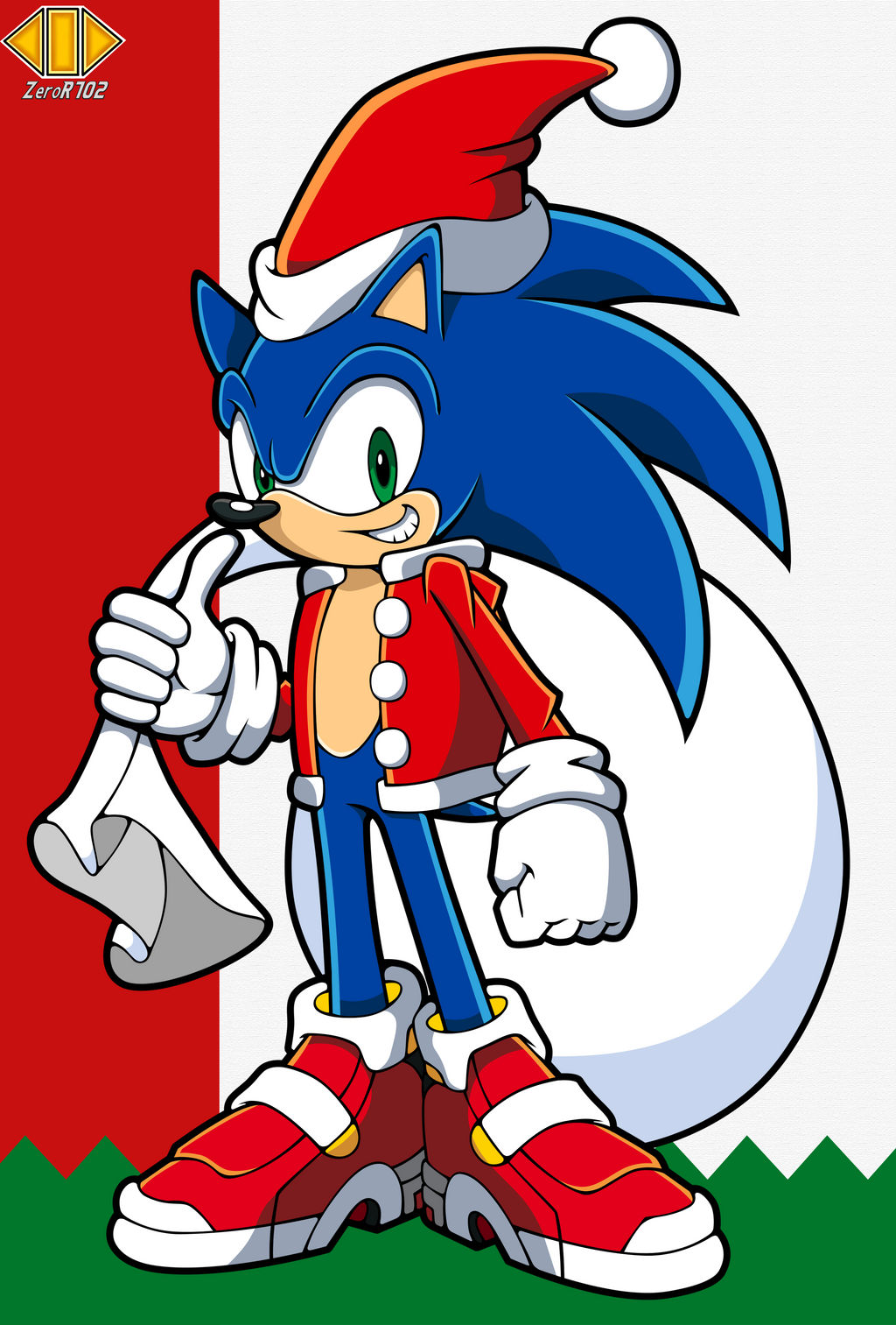 Christmas Sonic by ZeroR102 on DeviantArt