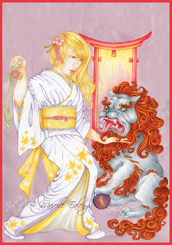 Henmi Kaori et le komainu