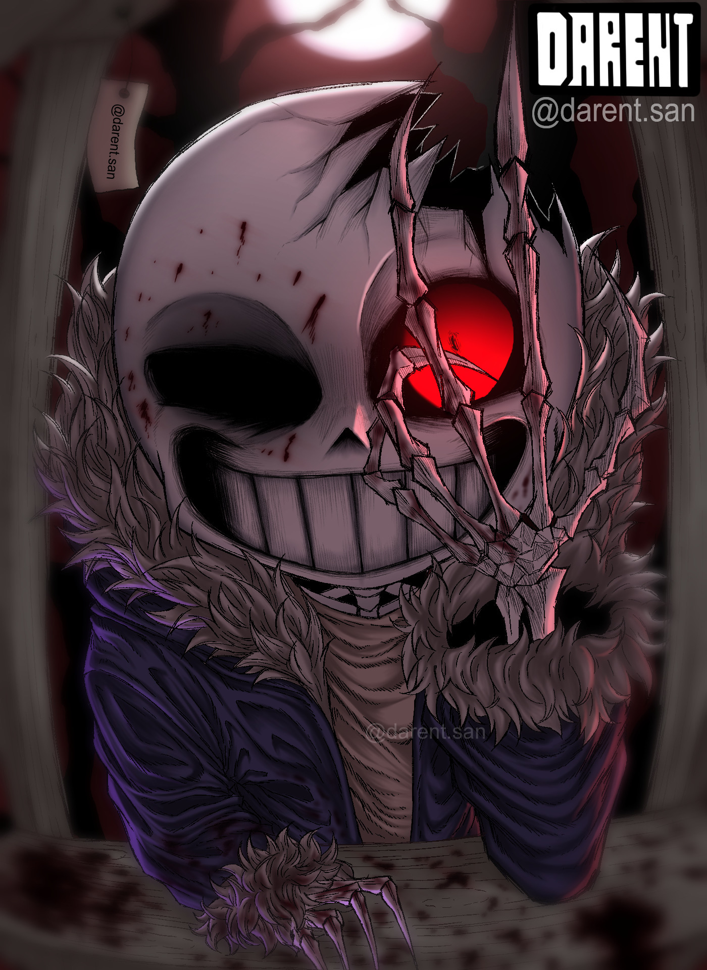 Horror!Sans gets to Frisk by NatsumiMizuki on DeviantArt