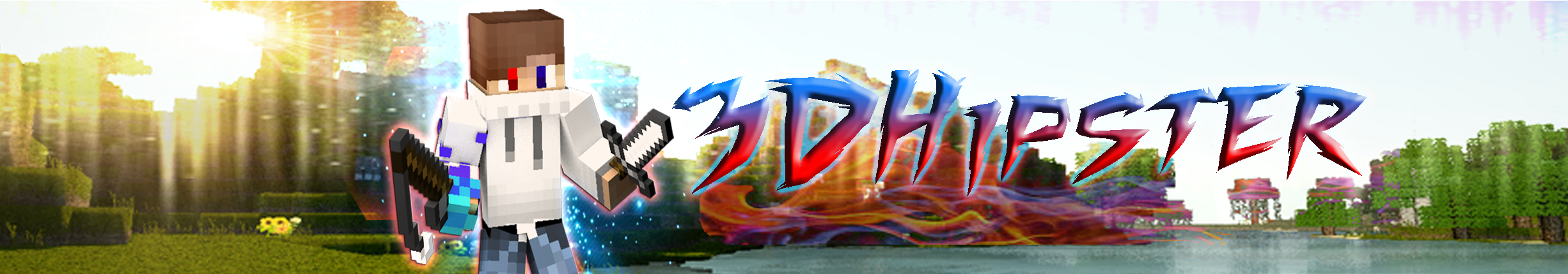 Minecraft Youtube Banner: 3DHipster