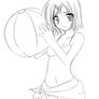 Beach Girl Lineart