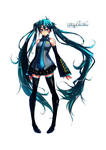 Hatsune Miku (Commission) by MightyLeafy