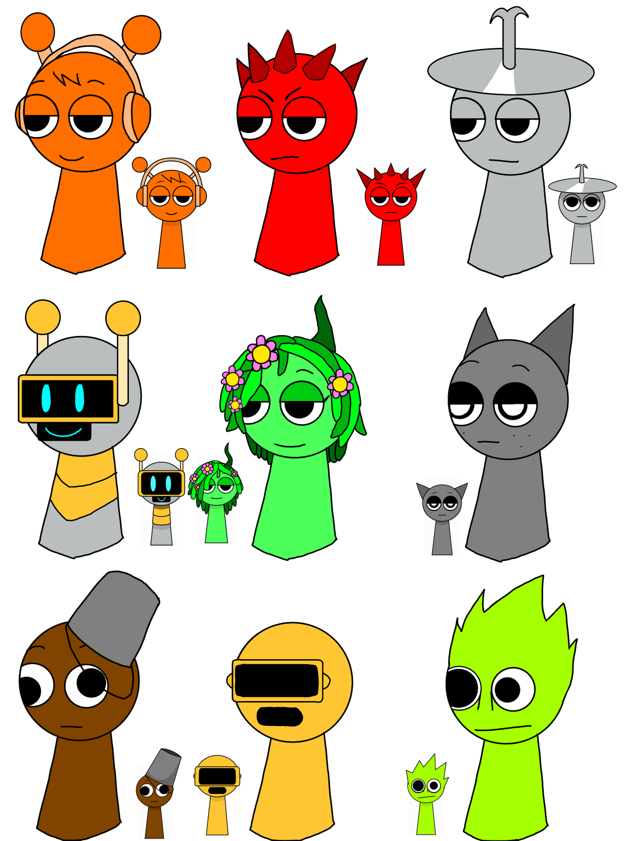 Sprunki Characters in my style by MoAmer2010 on DeviantArt