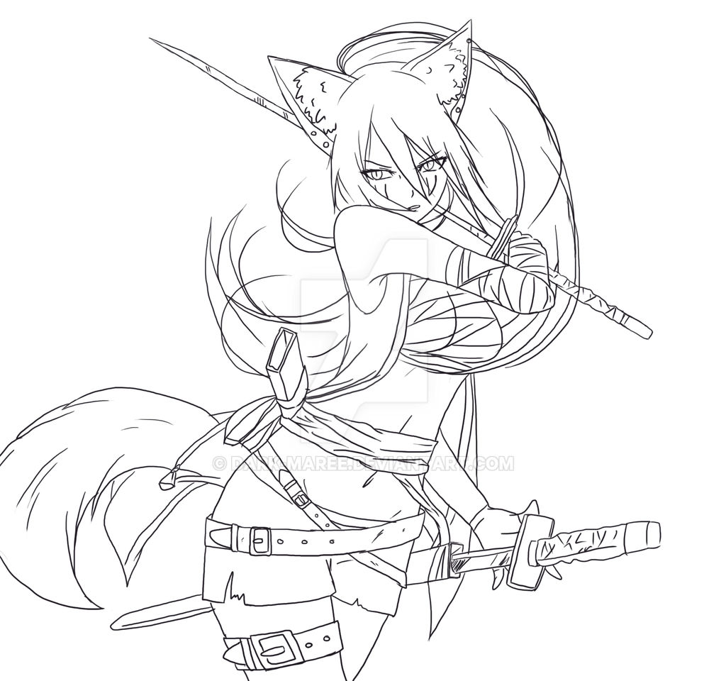 Don't mess with the girl - lineart