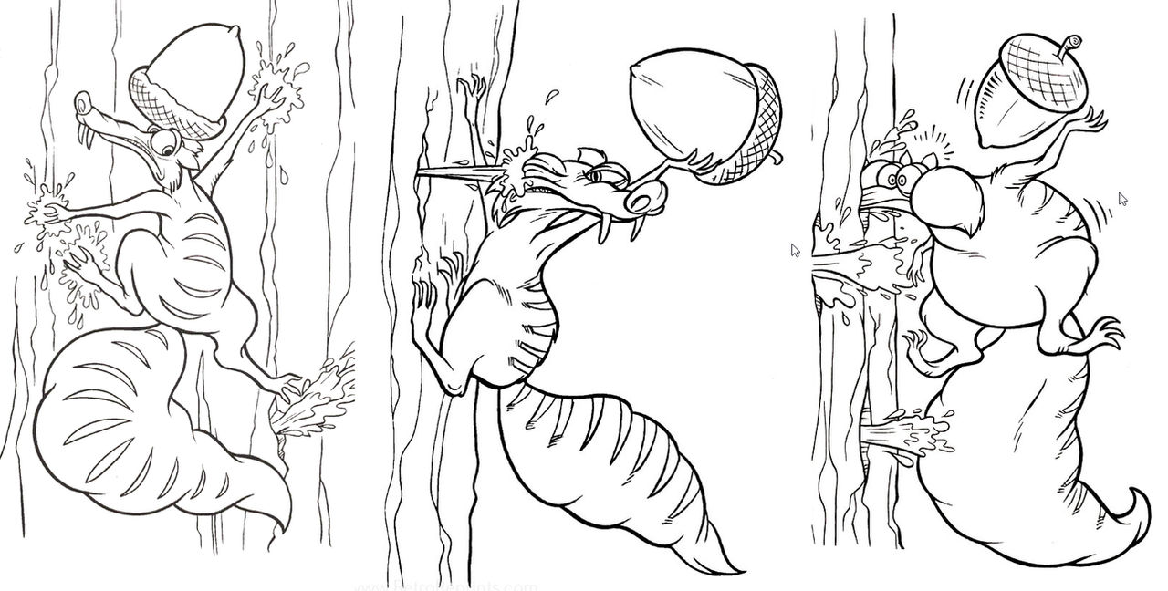 Ice/water Inflation Scrat Inflation in Ice Age the Meltdown: Coloring by halcon29 on DeviantArt