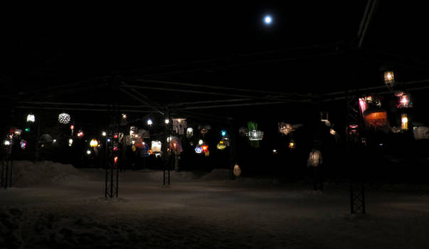 Lantern Park with Full Moon