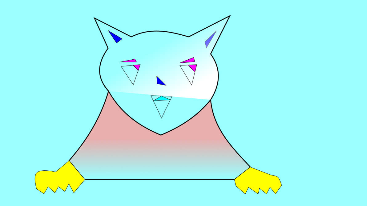 Triangular cat with pink eyes by LunLunVX on DeviantArt