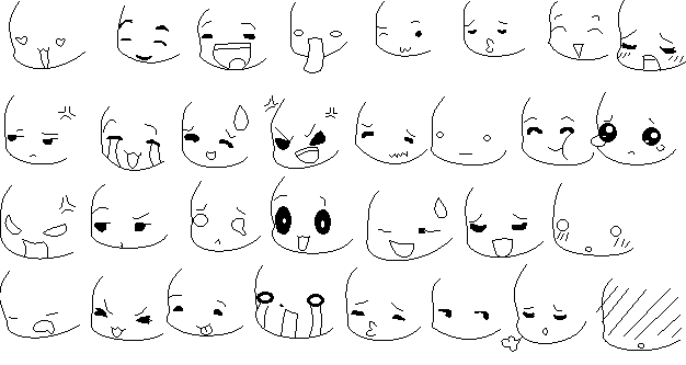 Chibi faces by xbernb on DeviantArt