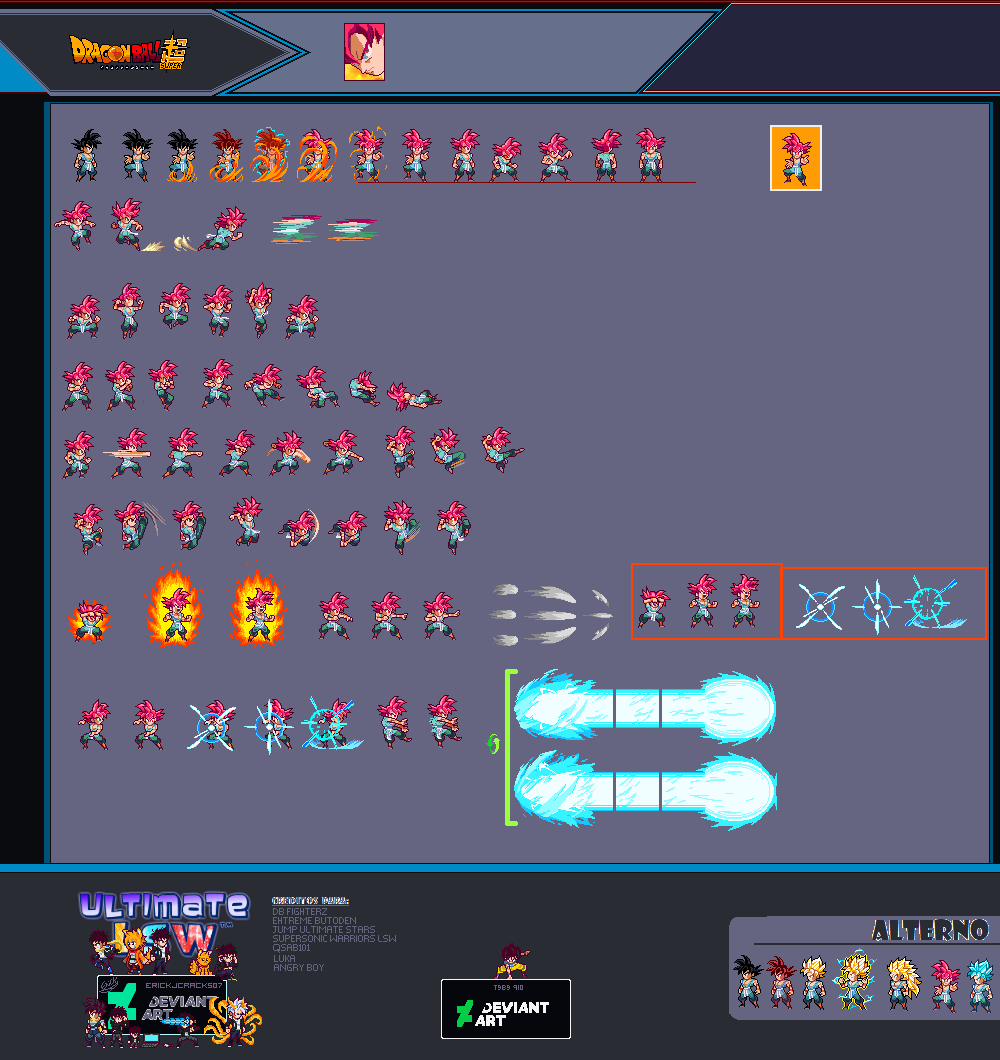 Goku SSJG Traje DBZ End/ Sprite Sheet ULSW by TGBG910 on DeviantArt