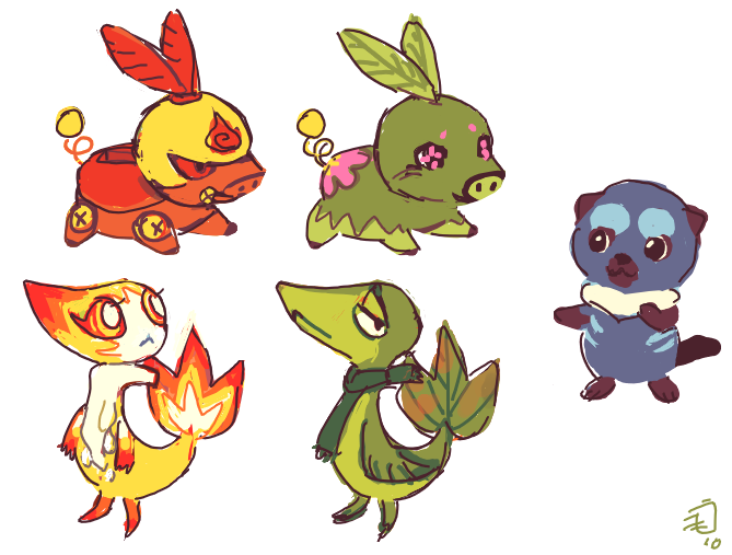 5th gen pokemon starters by Pokekoks on DeviantArt