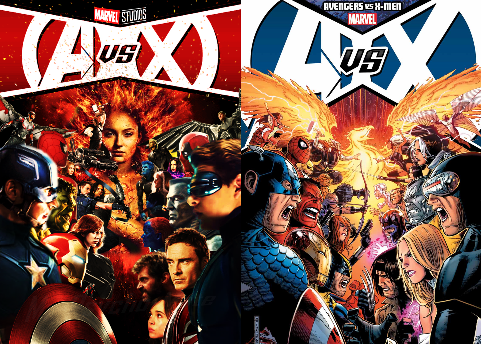 Avengers Vs X Men Poster Side By Side By Mr Psycho Mate On Deviantart