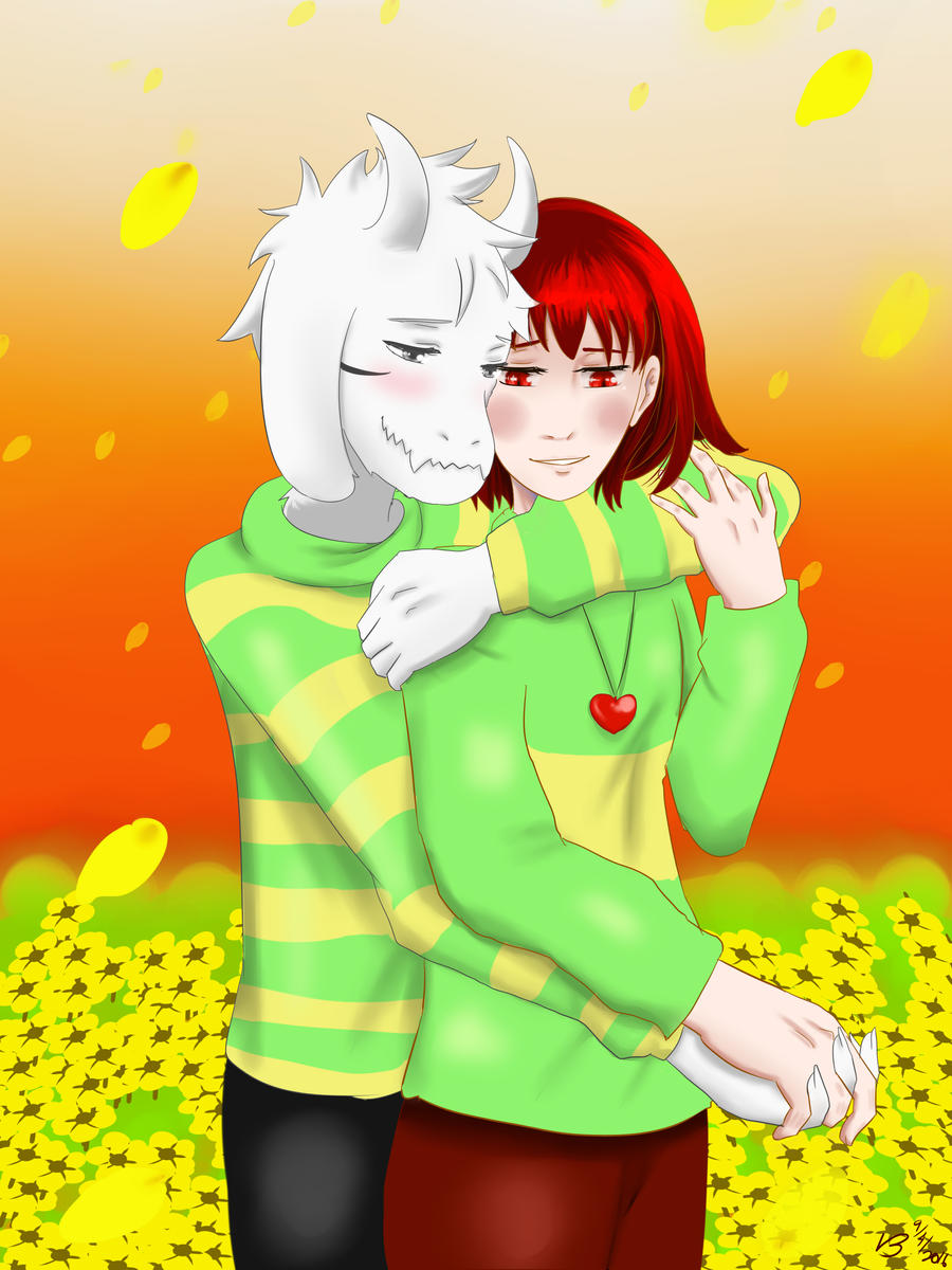 Undertale Asriel X Chara by vanillaxbiscuit on DeviantArt