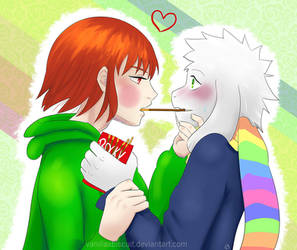 Storyshift 3 Pocky Game Chasriel ver. by vanillaxbiscuit
