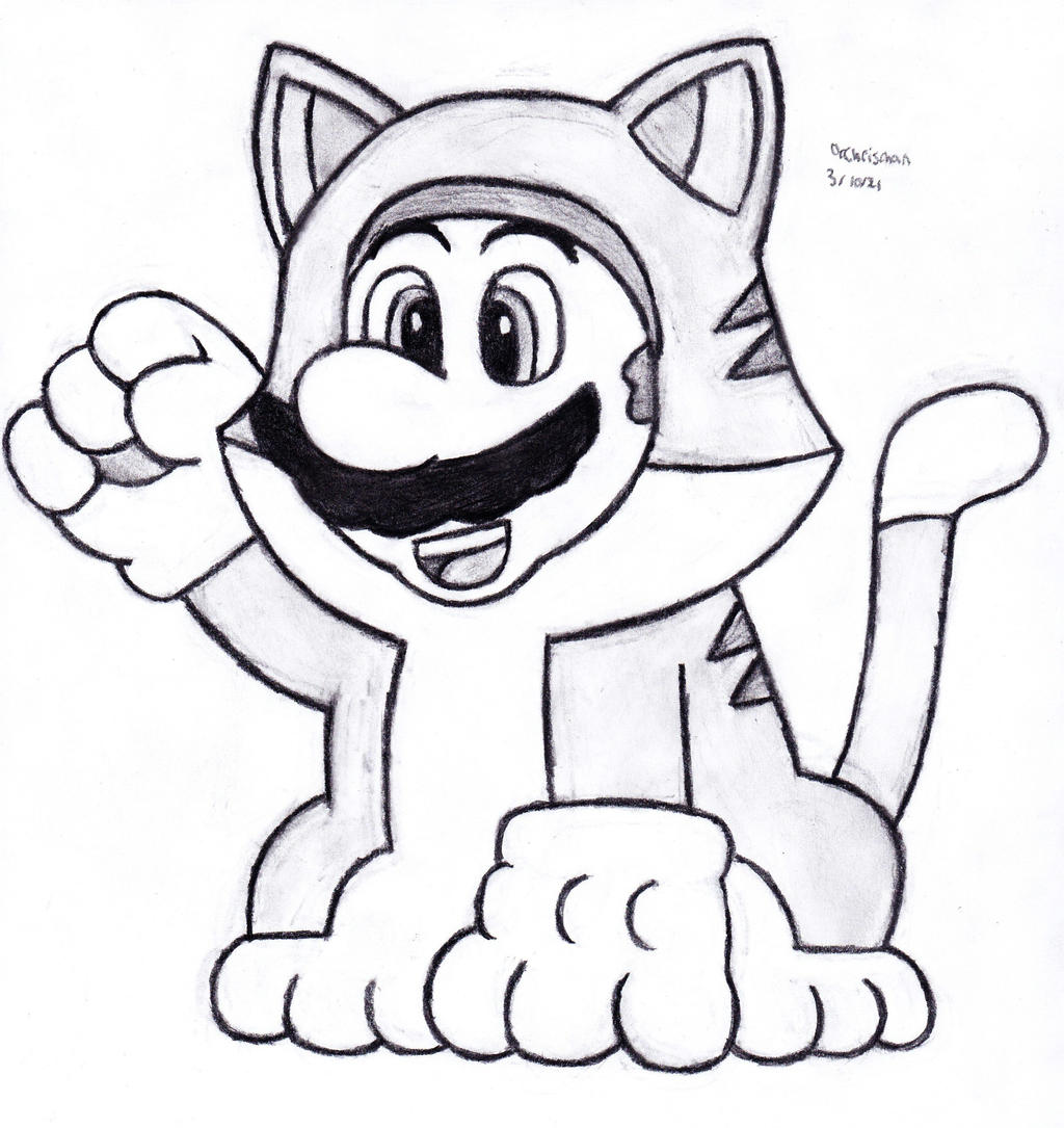 mario and cat mario (mario and 1 more) drawn by co_co_mg