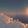 Sunrise above a lonely cloud