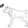 Free wolf reference line art