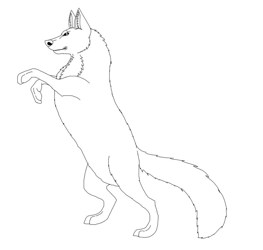 Rearing Fox Line Art by PittheKidIcarus on DeviantArt
