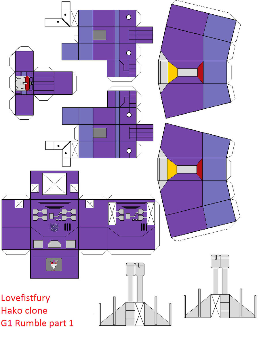 G1 Rumble hako clone papercraft template part 1 by lovefistfury on ...