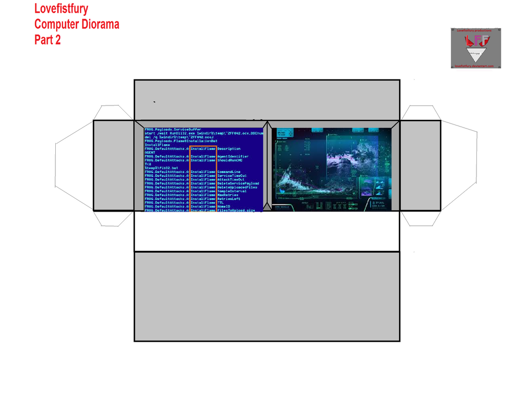 papercraft computer Diorama part 2 by lovefistfury on DeviantArt