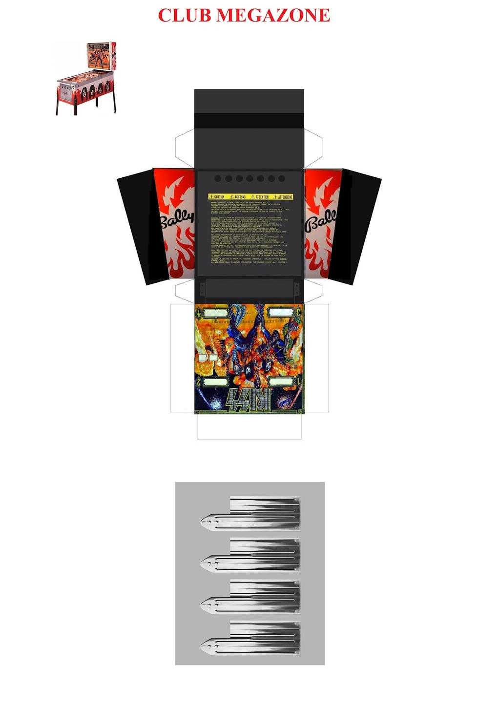 Pinball Machine Papercraft Kiss Pinball machine papercraft template part 2 by lovefistfury on ...
