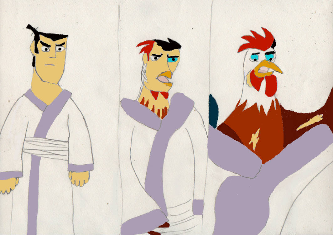 Samurai Jack turns into a Rooster 1/2 by goodtimesroll44 on DeviantArt