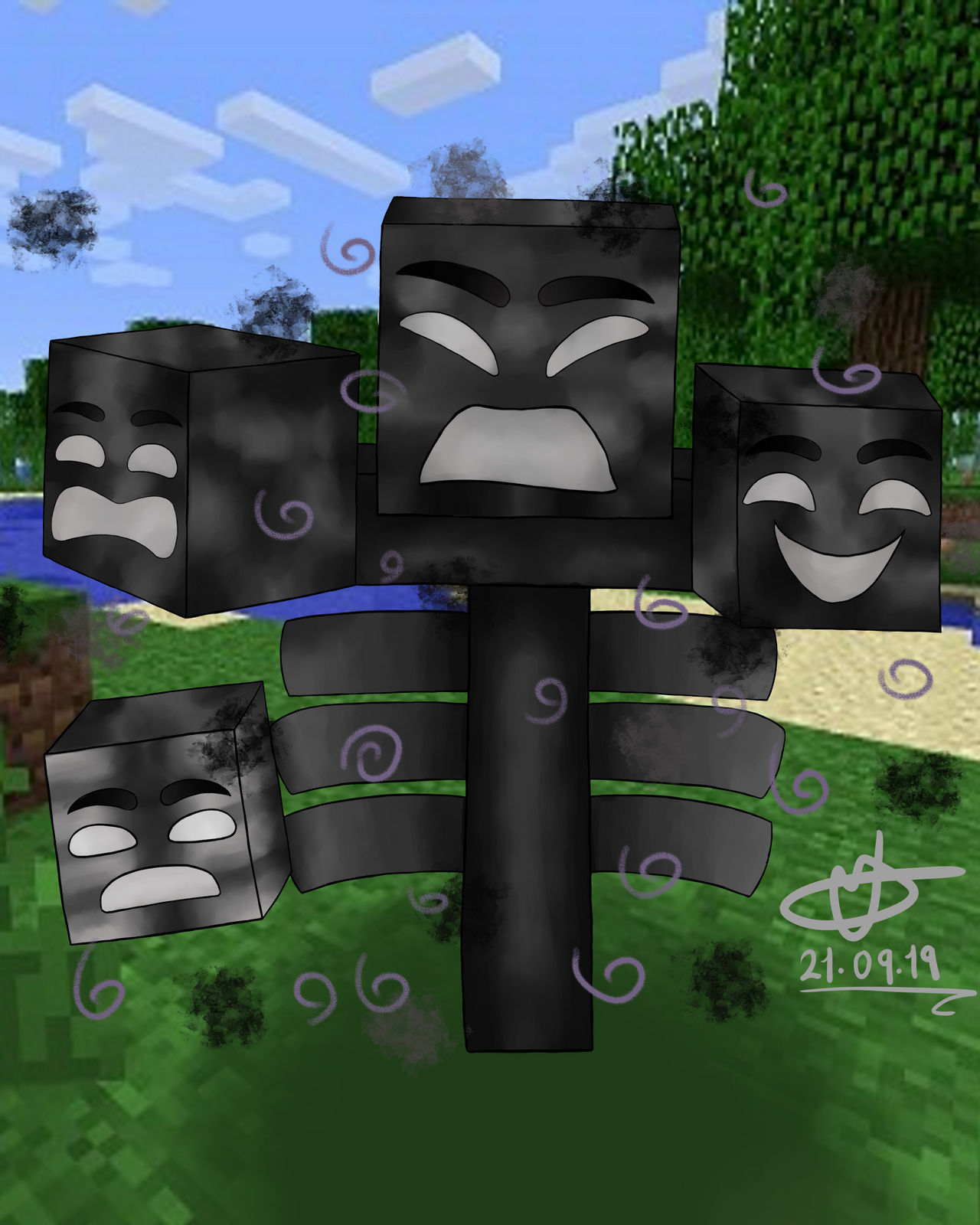 Minecraft - Wither by woowieghost on DeviantArt