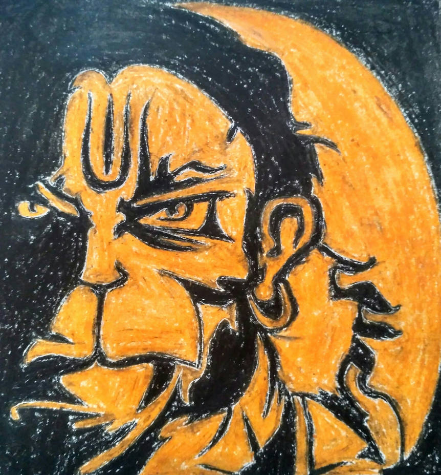 oil pastel art of god hanuman by sambasivagangumolu on DeviantArt