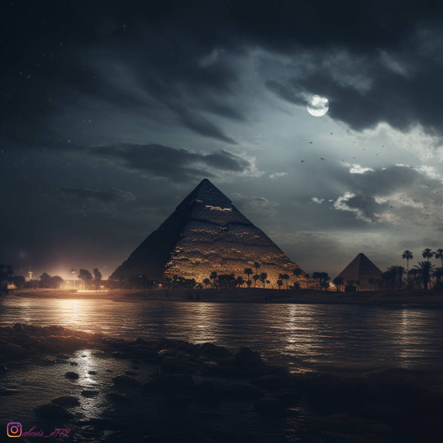 Giza pyramid by night by AlexisR972 on DeviantArt