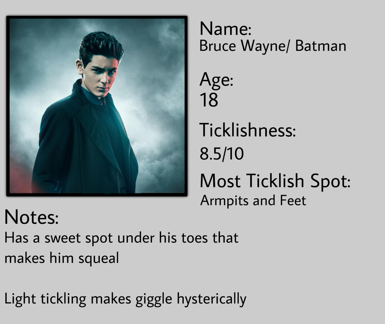 Tickle Stats for Bruce Wayne/ Batman by Magicianboy14 on DeviantArt