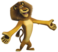 Alex the Lion poses