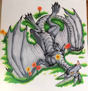 Gray dragon Illustration