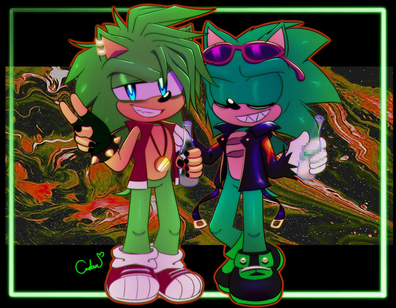 Manic and Scourge by ReinaDeCorazonez on DeviantArt