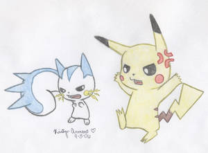 Pikachu Fights With Pachirisu