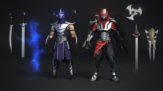 League of Legends Shen and Zed 3D Models