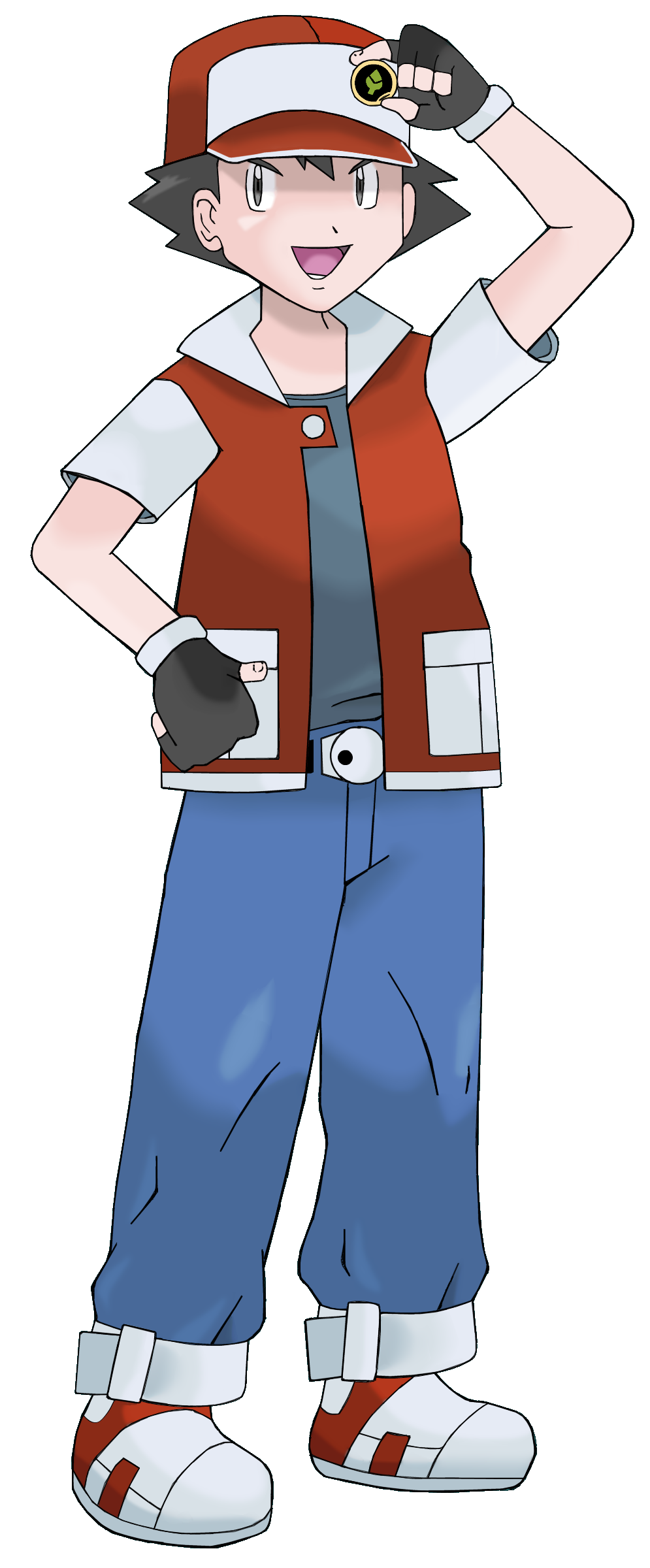 Classic Pokemon Trainer Red by Skatoonist on DeviantArt