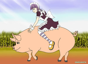 yakui riding a pig