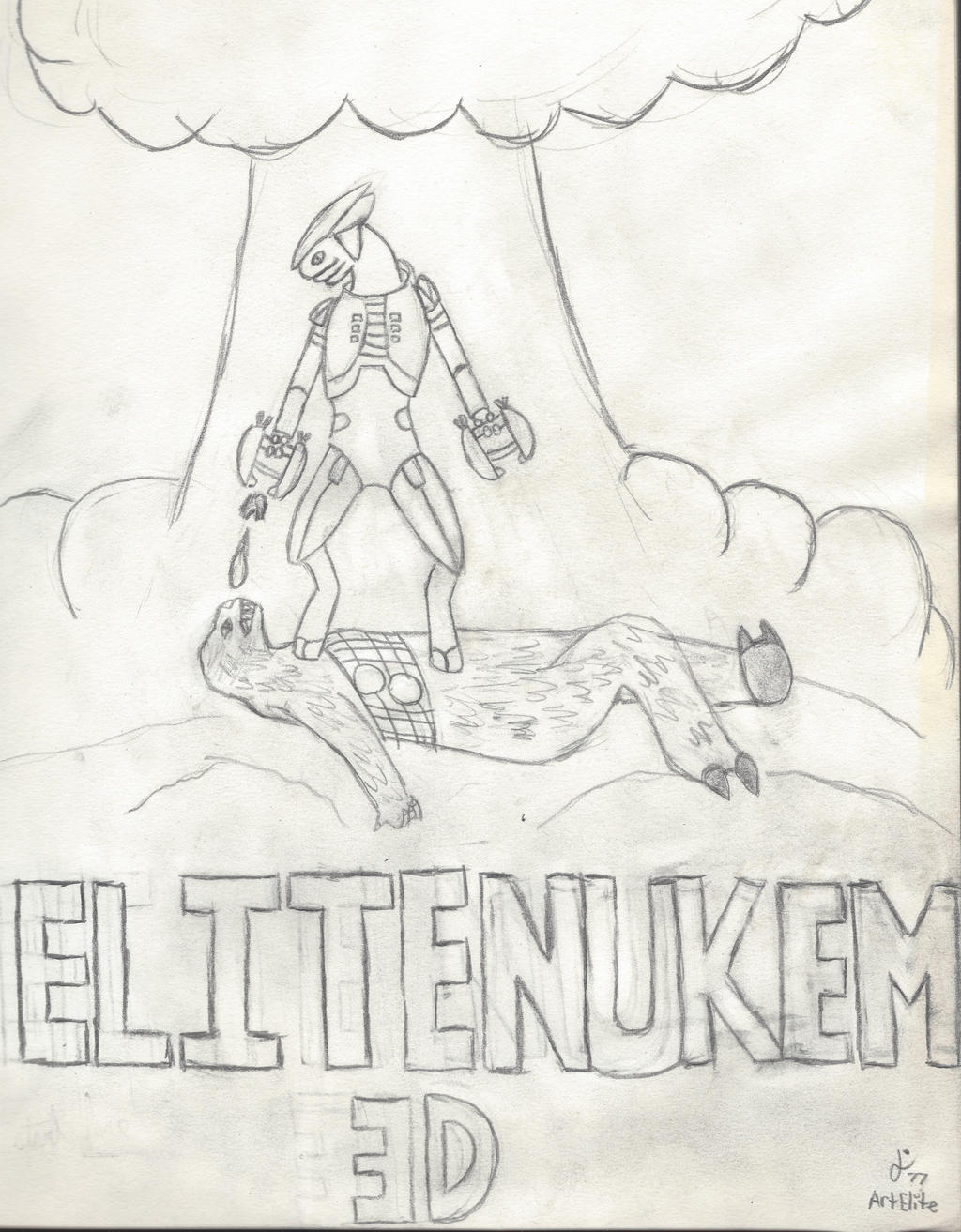 Elite Nukem Sketch ( Before Color )