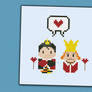 Mini People in Love - Queen and King of hearts