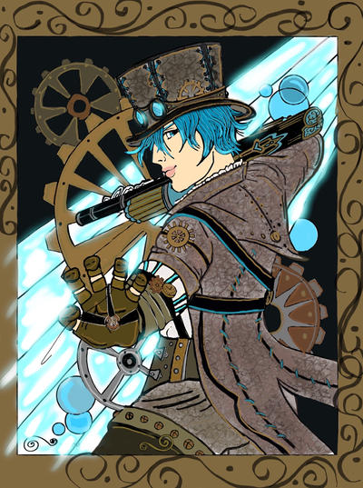 Deviantart Blue Steam Steampunk blue haired man by Kimberlylan on DeviantArt