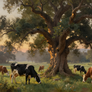 A Lush Meadow with Grazing Cows