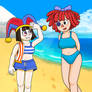 Pomni and Ragatha at the Beach