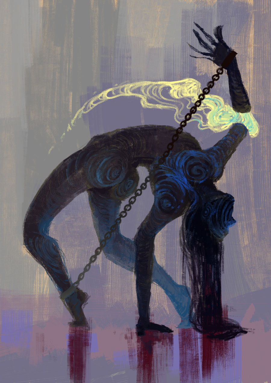Shackled Deviantart Drawtober 04 - Shackled Wraith by WolfieDrawie on DeviantArt