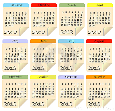 Calendario PNG 2012