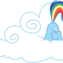 Rainbow with her head in the clouds