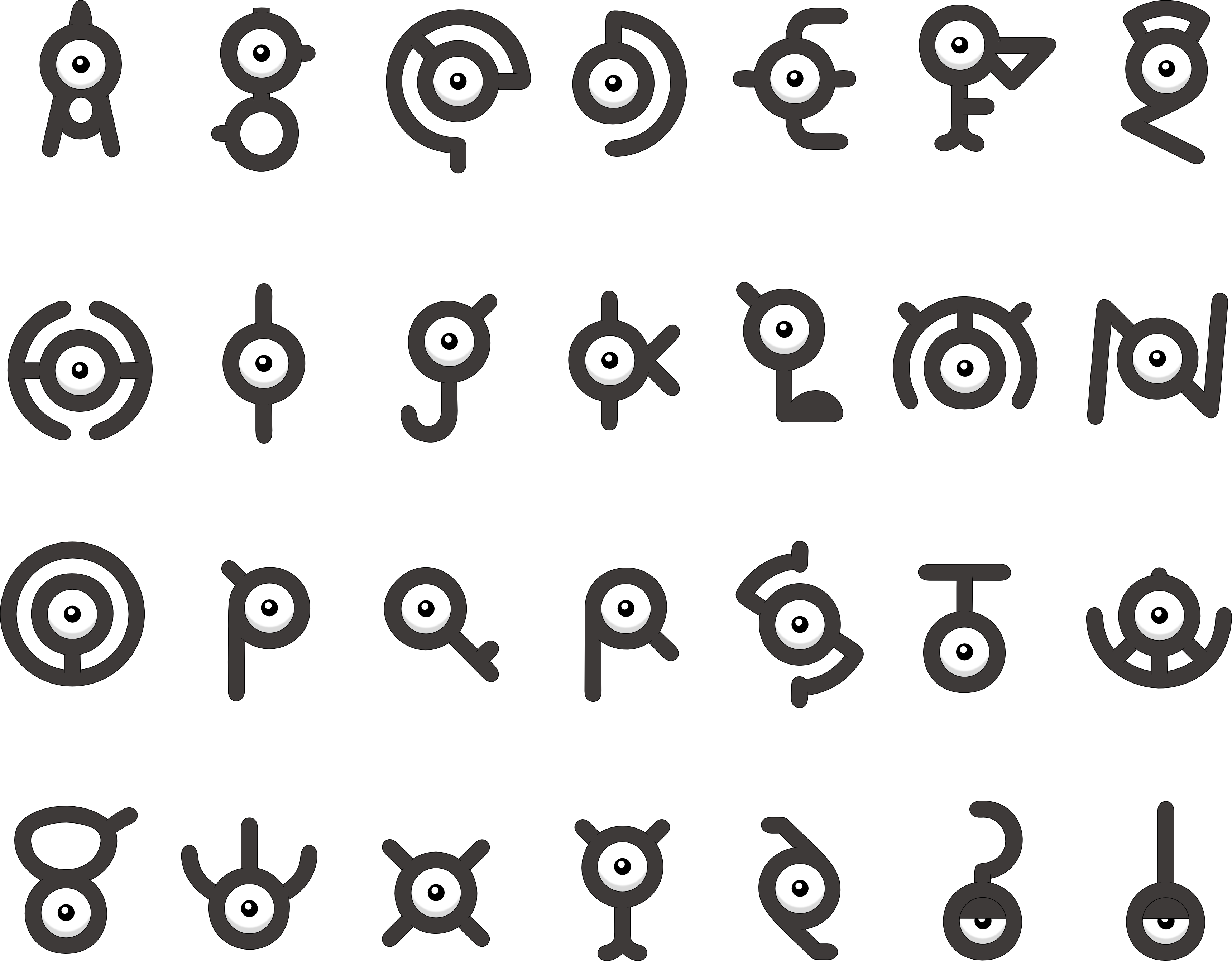 UNOWN Pokemon (Cyrilic letter form) by UzumakiIro on DeviantArt