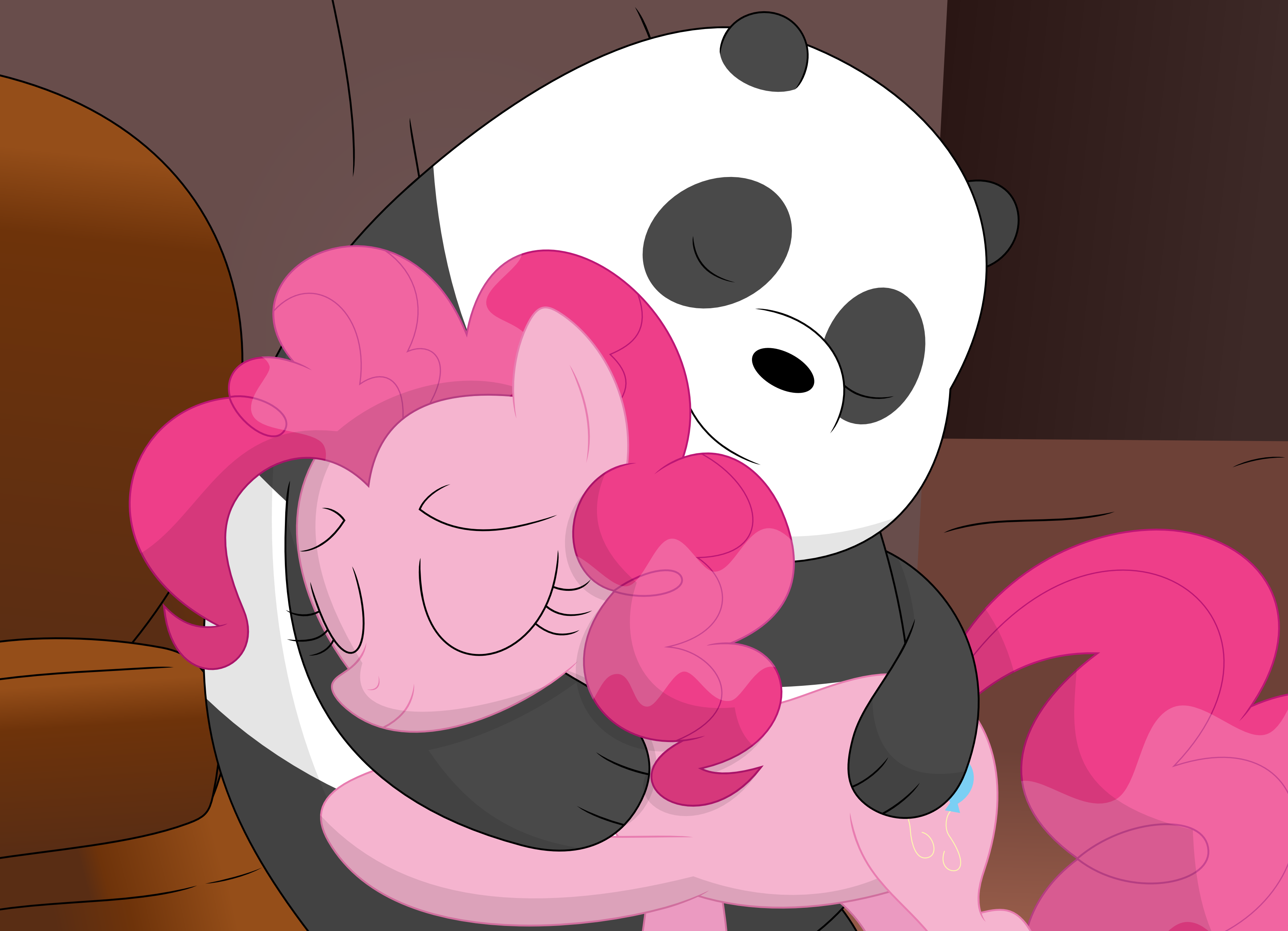 A bear hug for Pinkie Pie