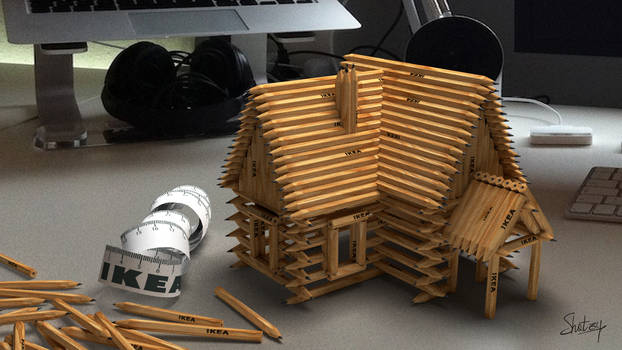 Ikea pencils house